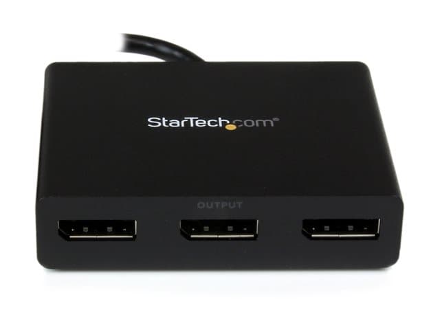 Startech 3-Port Multi Monitor Adapter, DisplayPort 1.2 MST Hub, Dual 4K 30Hz & 1x 1080p, Video Splitter for Extended Desktop Mode on Windows PCs Only,