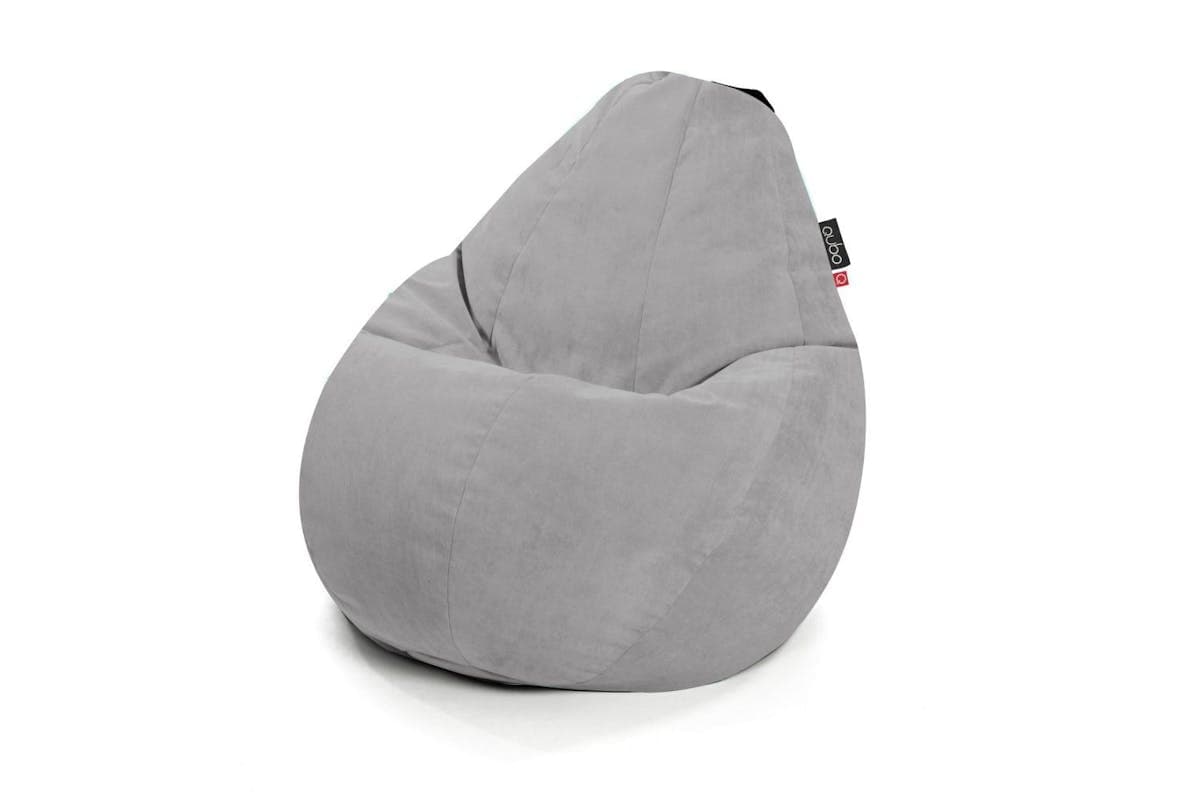 Qubo | Comfort 90 | Velvet Fit Bean Bag | Silver