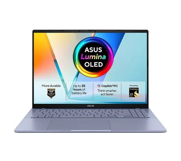ASUS Vivobook S16 OLED 16" Laptop, Copilot+ PC - Snapdragon X2 Elite, 512 GB SSD, Mist Blue