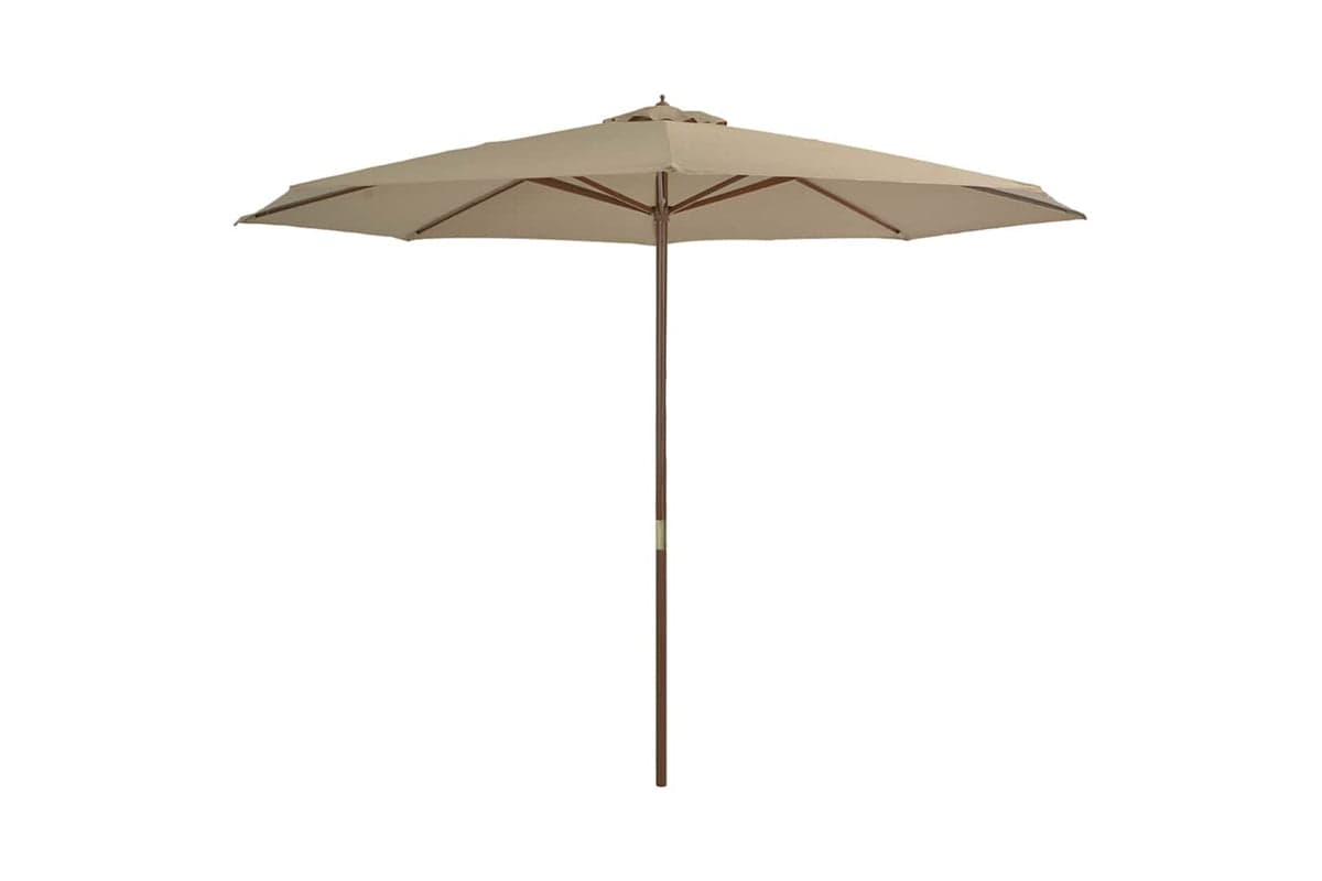 vidaXL 44530 Outdoor Parasol With Wooden Pole 350cm Taupe