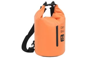 Vidaxl Dry Bag With Zipper Orange 15 L Pvc