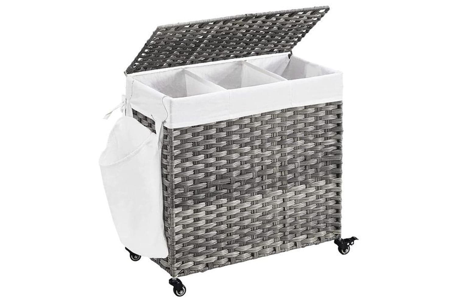 Songmics Rattan Style Laundry Hamper | Gray