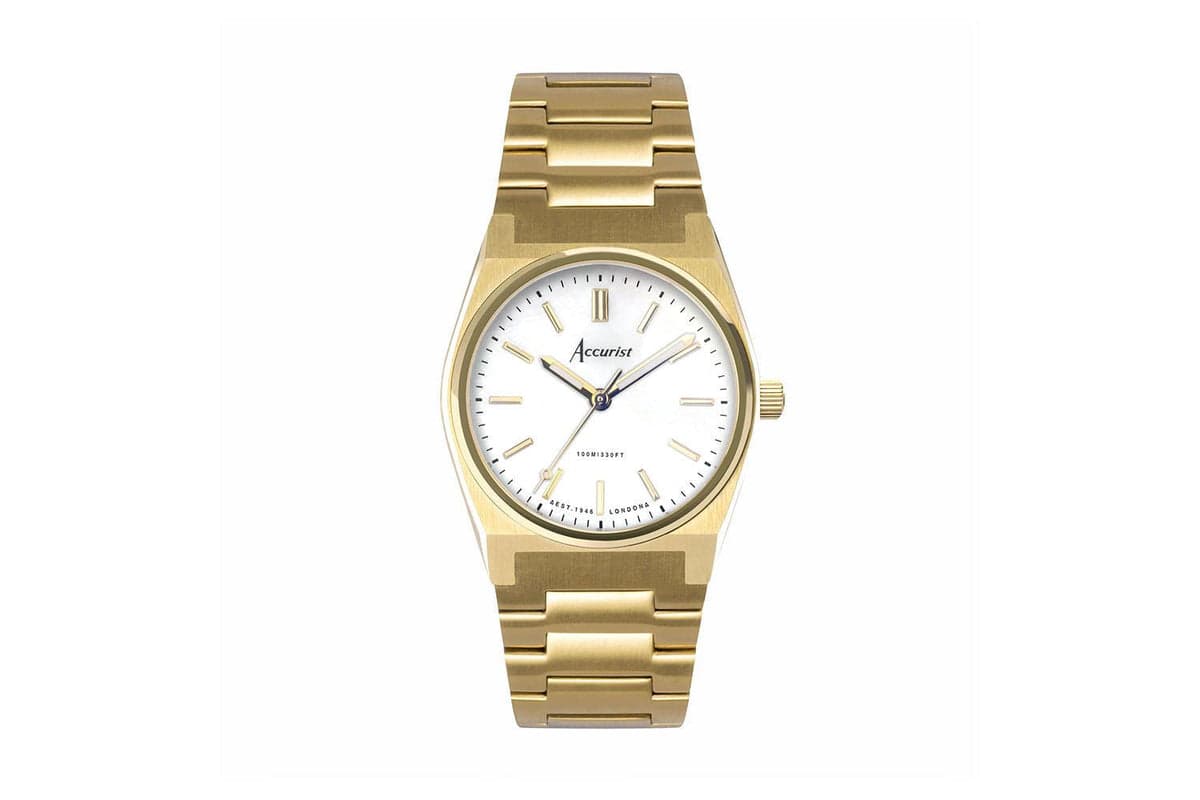 Accurist Origin Ladies Watch | Gold Case & Stainless Steel Bracelet With White Dial | 34mm