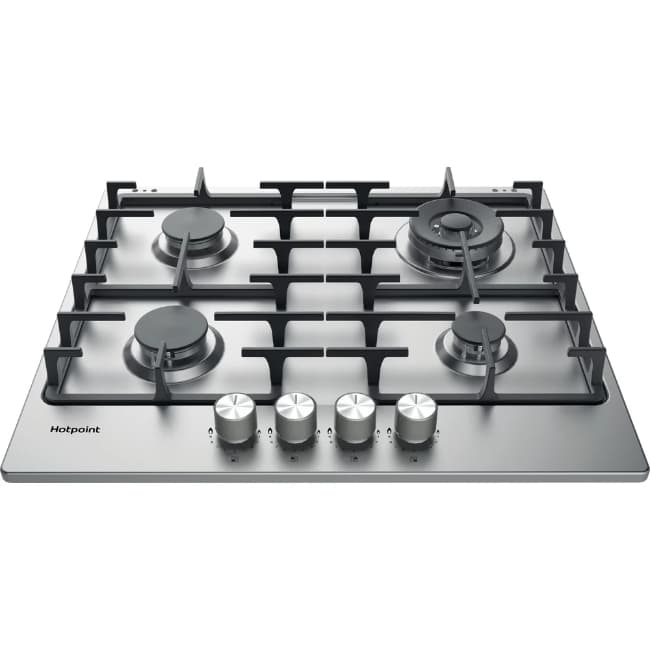 Hotpoint 60cm Gas Hob 4 Burners | PPH 60G DF IX UK