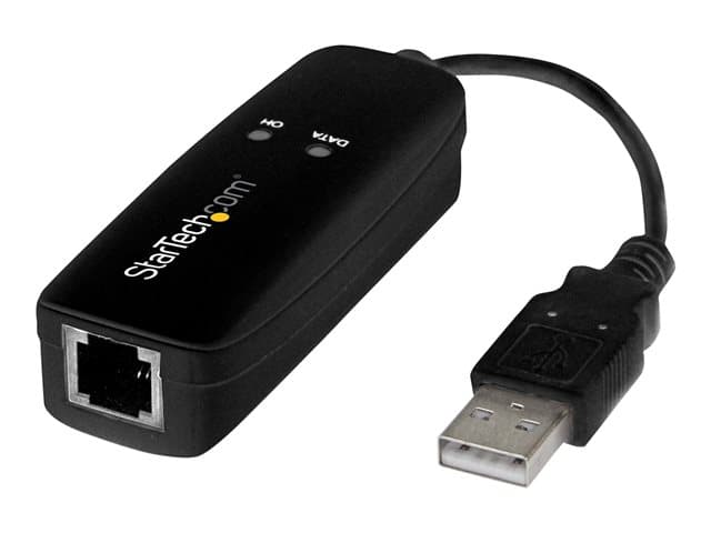 StarTech USB 2.0 Fax Modem, 56K External Hardware Dial Up V.92 Modem/Dongle/Adapter, Computer/Laptop Fax Modem, USB to Telephone Jack, USB Data Modem,