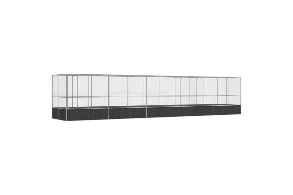 Vidaxl Aviary With Extension Silver 1039x207x212 Cm Steel