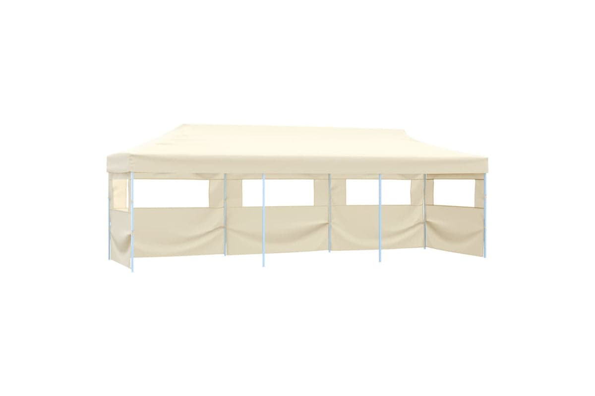 Vidaxl Folding Pop-up Party Tent With 5 Sidewalls 3x9 M Cream