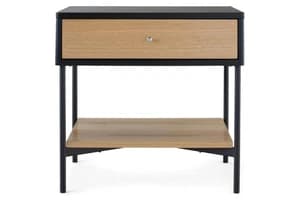 Hazel Bedside Table | 1 Drawer | Natural/Black