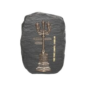 Five Lamps Bronze Plaque