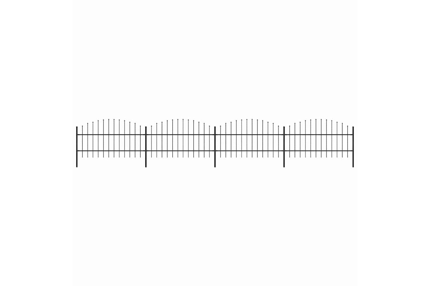 Vidaxl Garden Fence With Spear Top Steel