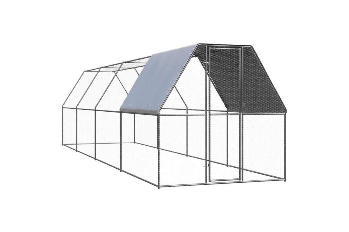 Vidaxl Chicken Cage 2x8x2 M Galvanised Steel