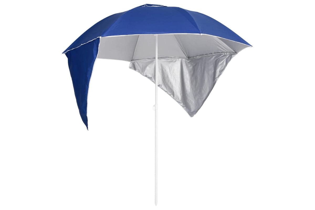 vidaXL 318837 Beach Umbrella With Side Walls Blue 215cm