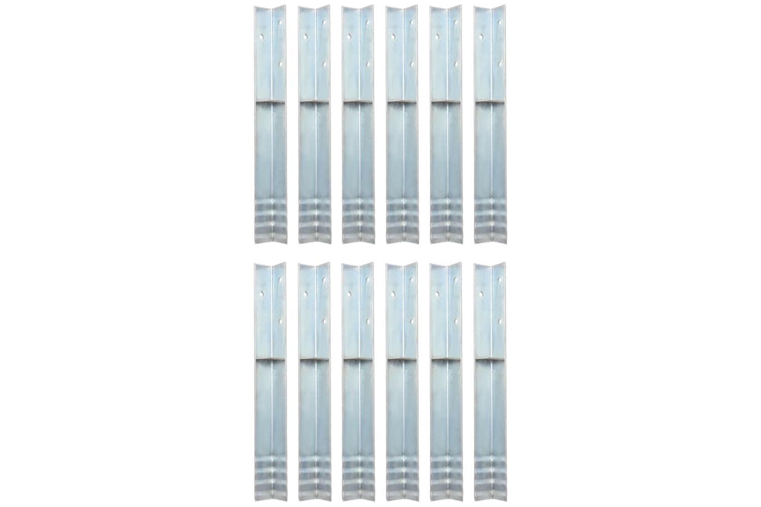 vidaXL 142302 L-shaped Ground Anchors 12 Pcs Galvanised Steel 5x5x50cm
