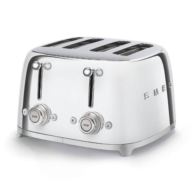 Smeg Retro 50's Style 4 Slice Toaster Stainless Steel | TSF03SSUK