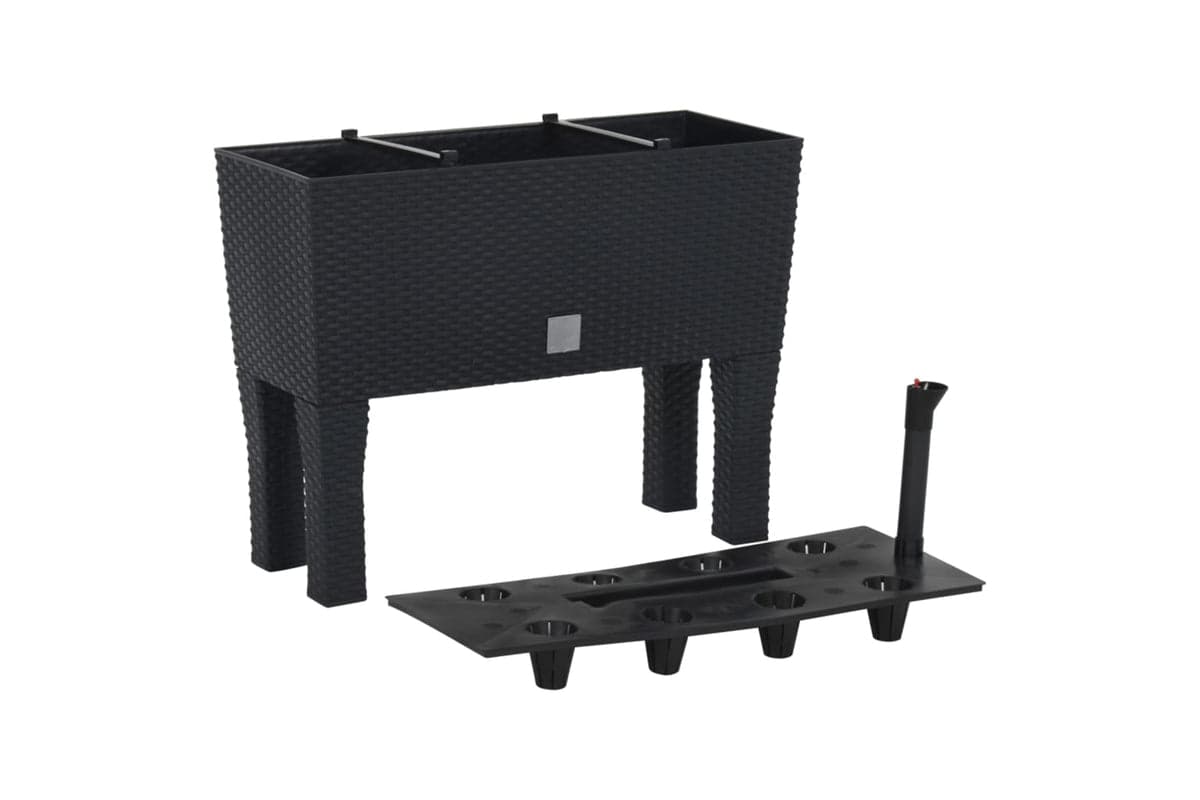 vidaXL 152208 Raised Garden Bed Anthracite 60x25x46cm Pp Rattan