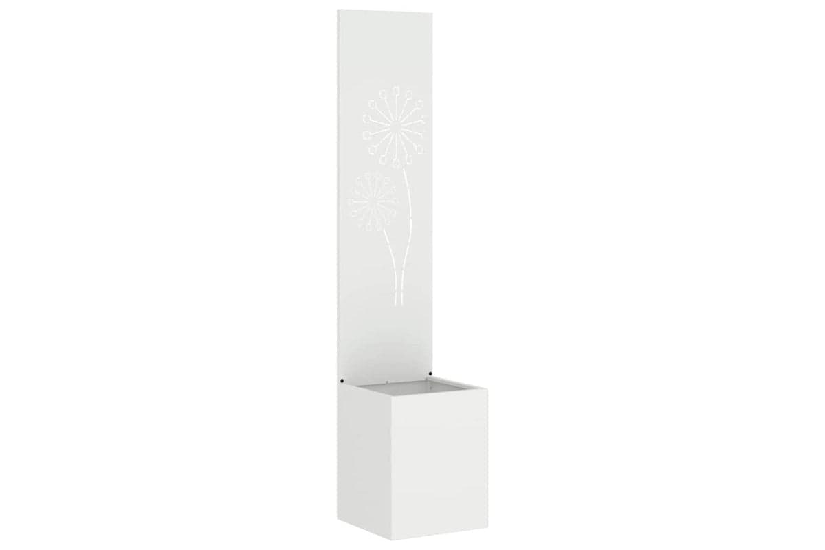 Garden Privacy Screen White 32 X 140 Cm Cold-rolled Steel
