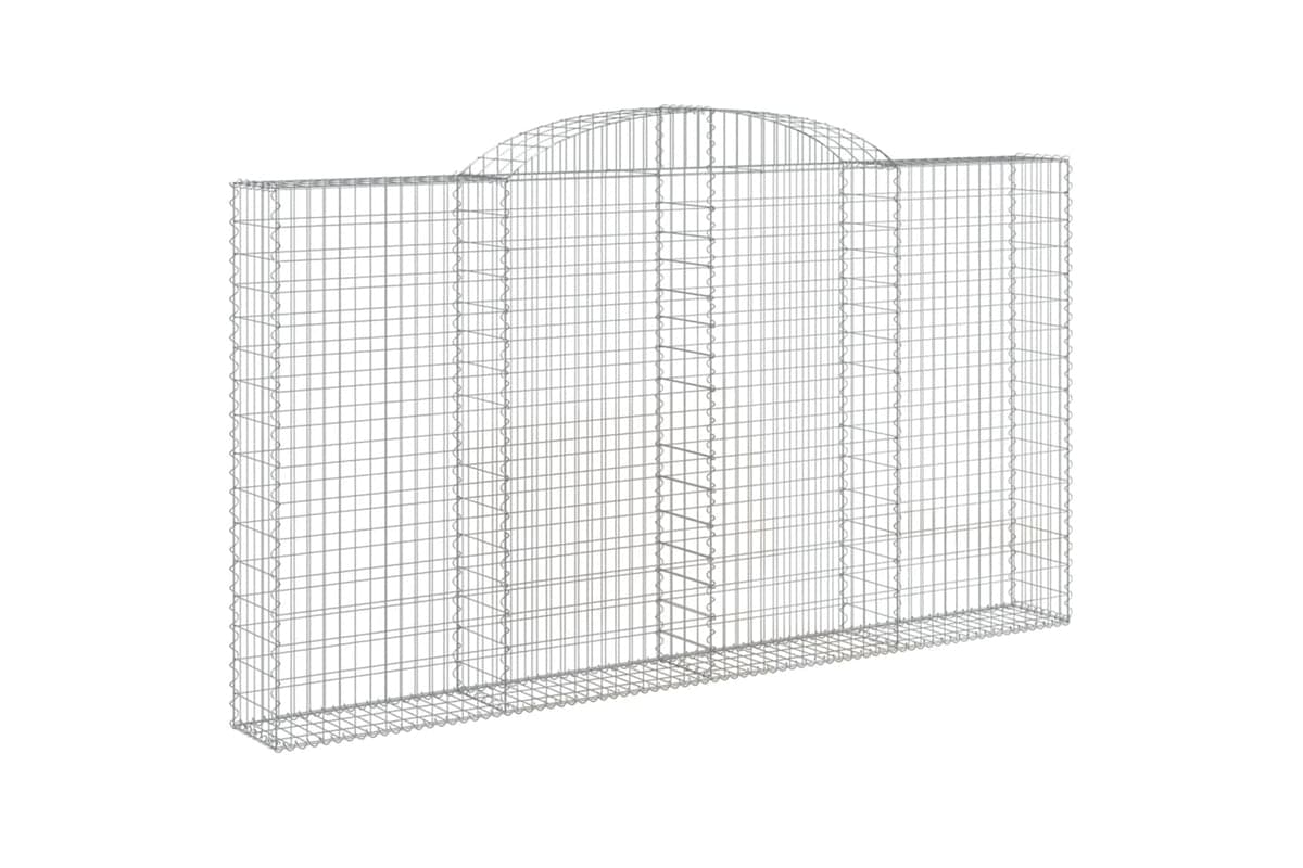 vidaXL 153508 Arched Gabion Basket 300x30x160/180cm Galvanised Iron