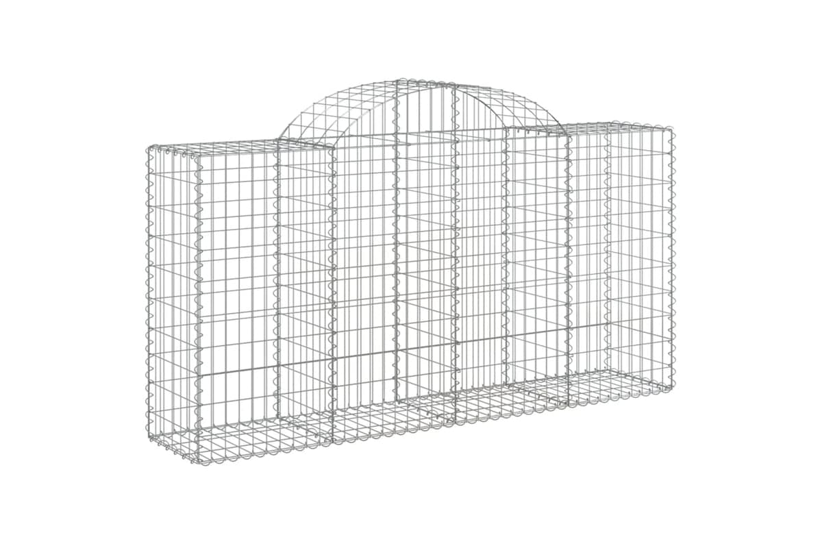 vidaXL 153495 Arched Gabion Basket 200x50x100/120cm Galvanised Iron