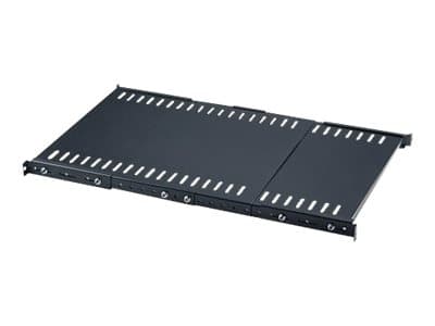 INTELLINET - 19" Fixed Extending Shelf, 1U Extending Fixed Shelf, Steel, Max 45kg, Black, Three Year Warranty - rack shelf - 1U