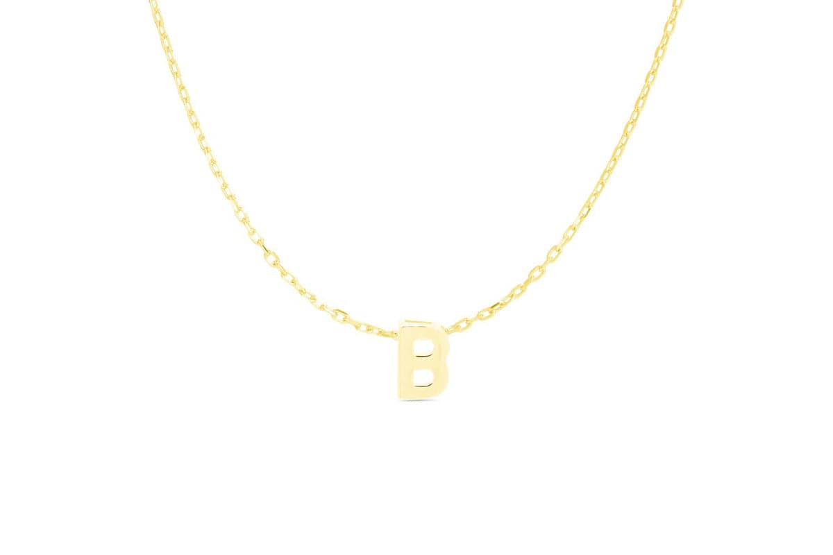Luxenter Sterling Silver Gold Letter Necklace Nh109y999b00 - Fashionable Jewellery In Ireland