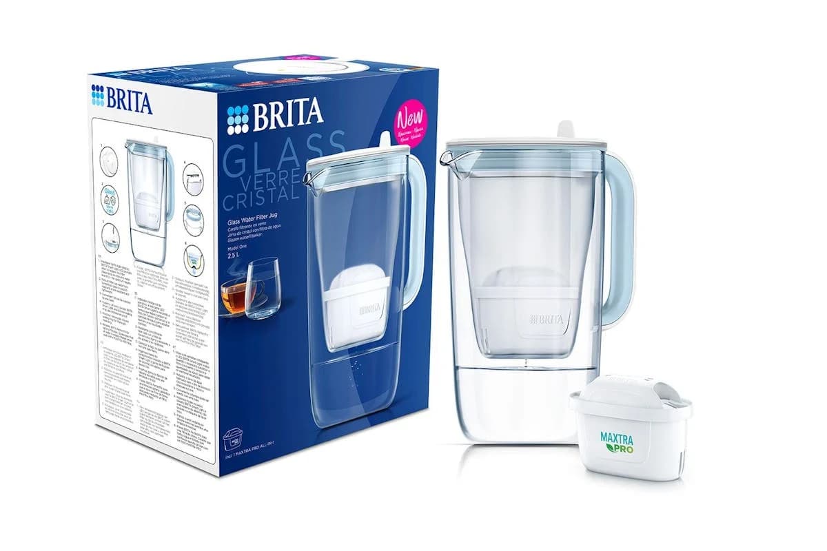 Brita Glass Jug Maxtra Pro 2.5l Light Blue | Water Filter Jug | Borosilicate Glass