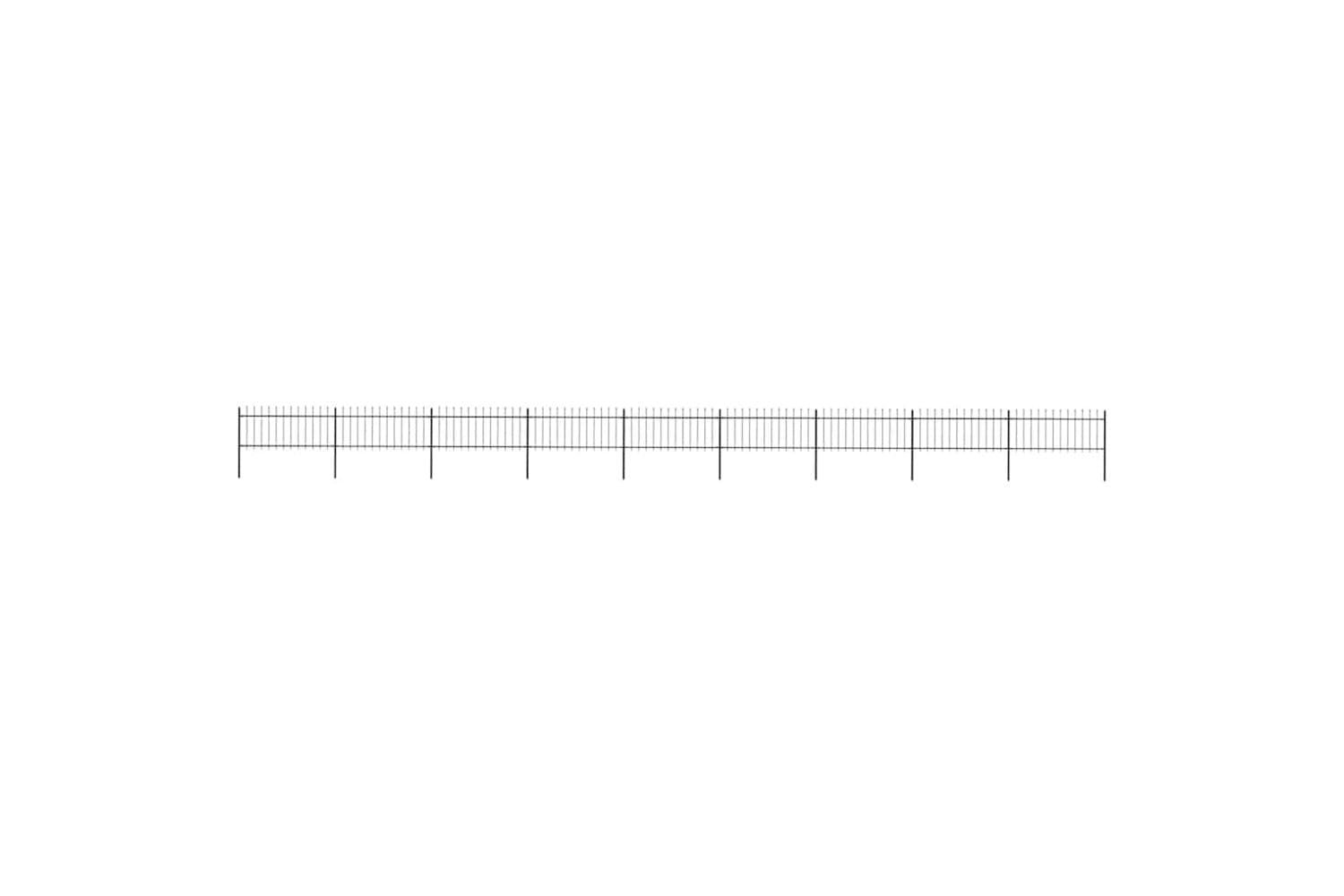 Vidaxl 277610 Garden Fence With Spear Top Steel 15.3x0.8 M Black