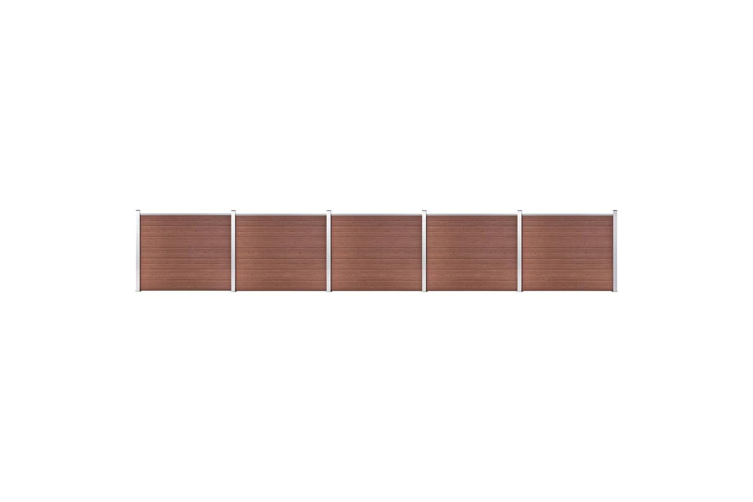 vidaXL 3070454 Fence Panel Set Wpc 872x146cm Brown