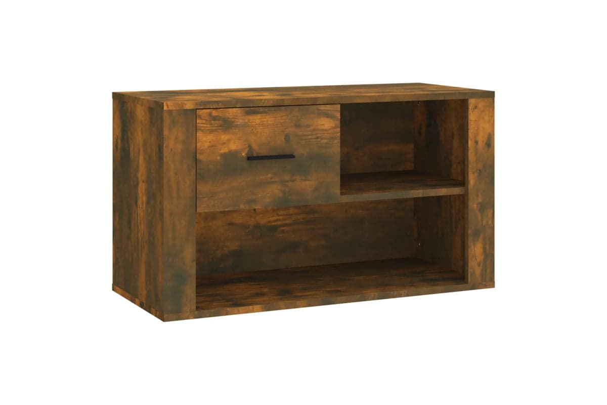 vidaXL 816757 Shoe Cabinet Smoked Oak 80x35x45cm Engineered Wood