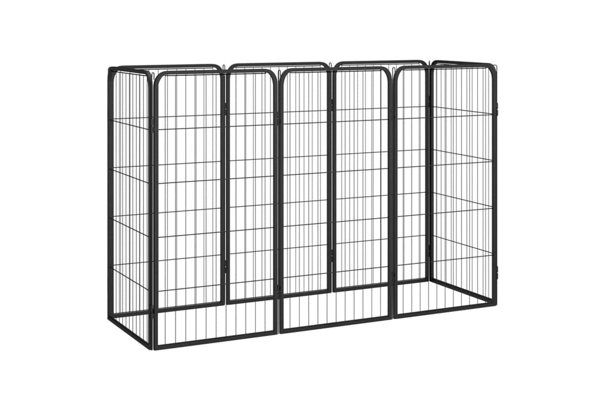 vidaXL 3115958 8-panel Dog Playpen Black 50x100cm Powder-coated Steel