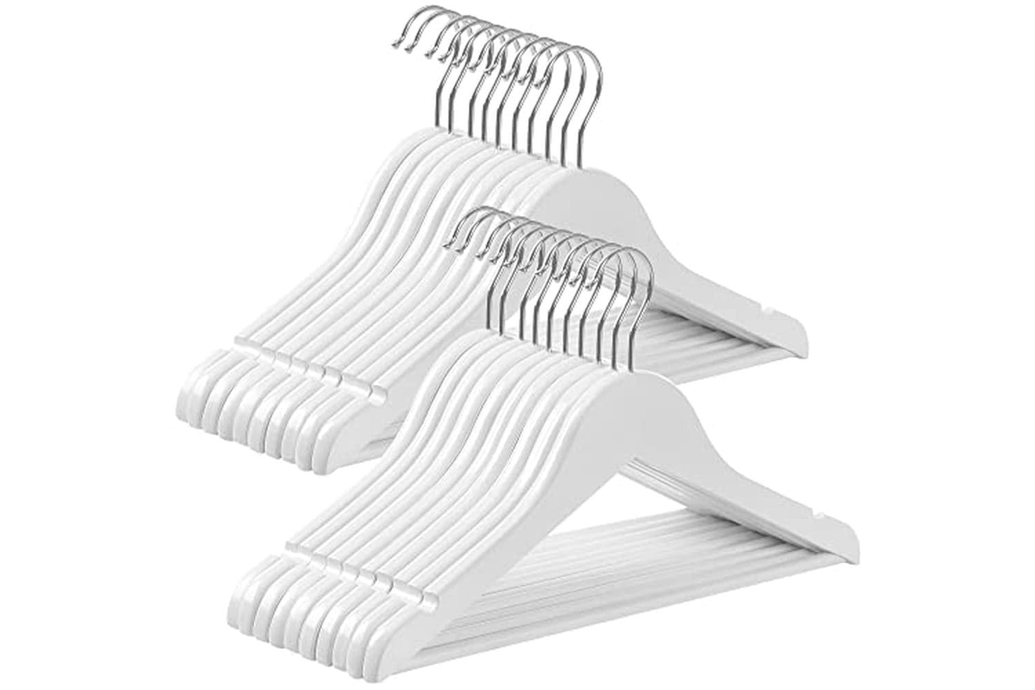 Songmics CRW06W-20 Maple Wood Children's Hanger | White | 20 Pieces