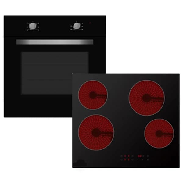 Thor Built-In Fan Oven and Ceramic Hob Cookpack - Black | T25DCKMDBL