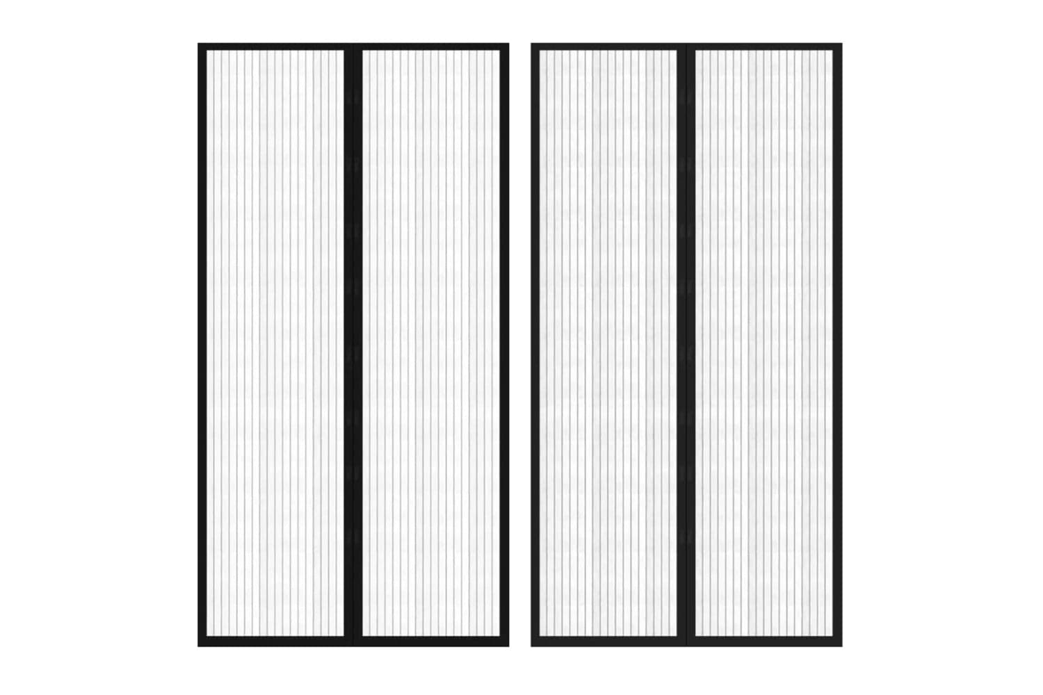 vidaXL 40920 Insect Door Curtain 210 X 100cm 2 Pcs Magnet Black