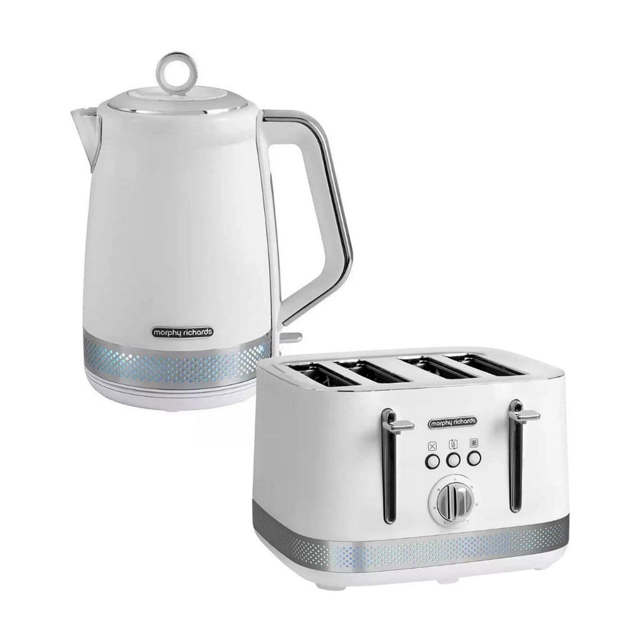 Illumination Kettle and Toaster Coordinated Set White