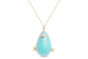 Luxenter Faqqar Necklace Jade Coloured Metal Charm