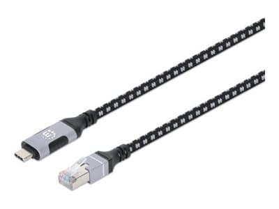 MANHATTAN - network cable - 2 m - black, silver