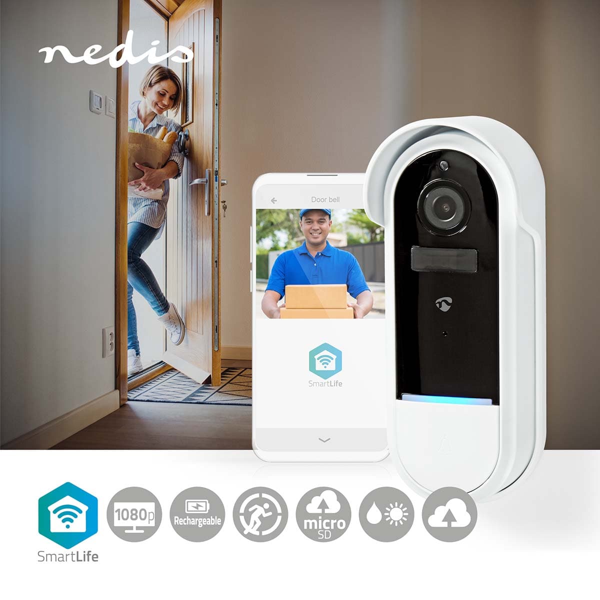 NEDIS 1080p Full Hd Wireless Video Doorbell...
