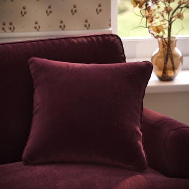 Burgundy Velvet Fibre Filled Sofa Scatter Cushion - 50 x 50cm - Payton