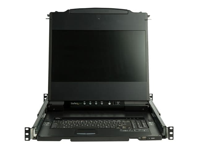 StarTech Dual Rail Rackmount KVM Console HD 1080p, Single Port DVI/VGA KVM with 17" LCD Monitor for Server Rack, Fully Featured 1U LCD KVM Drawer with
