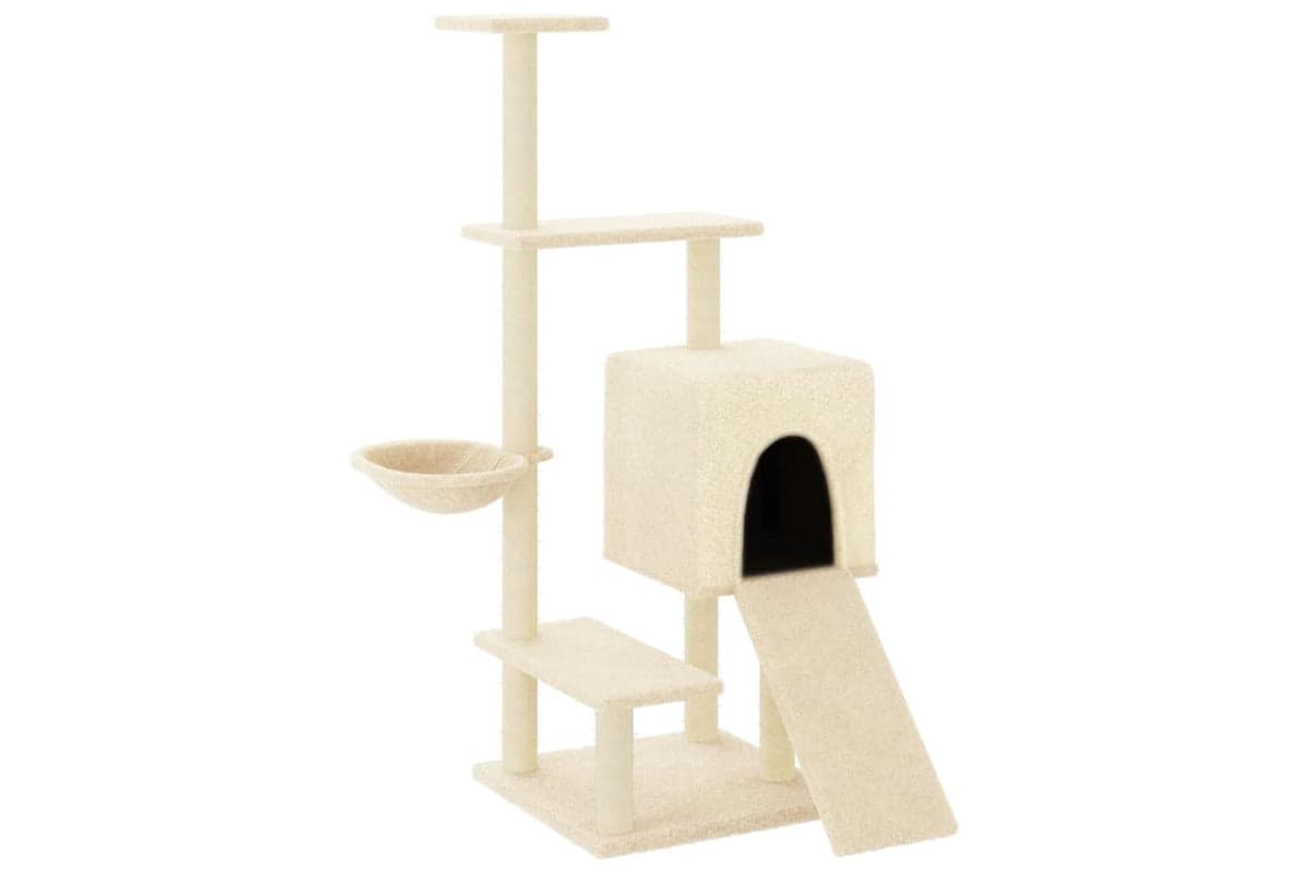 Cat Tree With Sisal Scratching Posts Cream 1305 Cm