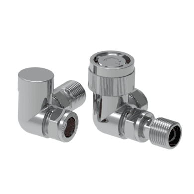 Elego Chrome Modern TRV Base Corner  with Lockshield