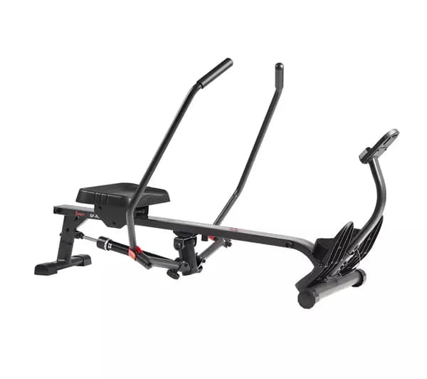 SUNNY HEALTH Smart Compact Full Motion Rowing Machine - Black & Red