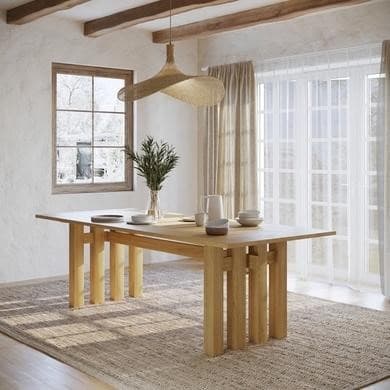 Large Solid Oak Dining Table - 240cm - Seats 6 - 8 - Roe