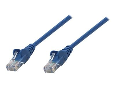 INTELLINET - Network Patch Cable, Cat5e, 1.5m, Blue, CCA, U/UTP, PVC, RJ45, Gold Plated Contacts, Snagless, Booted, Lifetime Warranty, Polybag - patch cable - 1.5 m - blue
