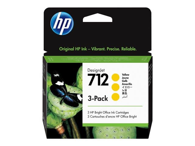 HP - 712 - 3-pack - yellow - original - DesignJet - ink cartridge