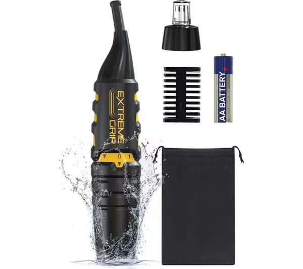 WAHL Extreme Grip Detail Wet & Dry Nose, Ear & Eyebrow Trimmer - Black & Yellow