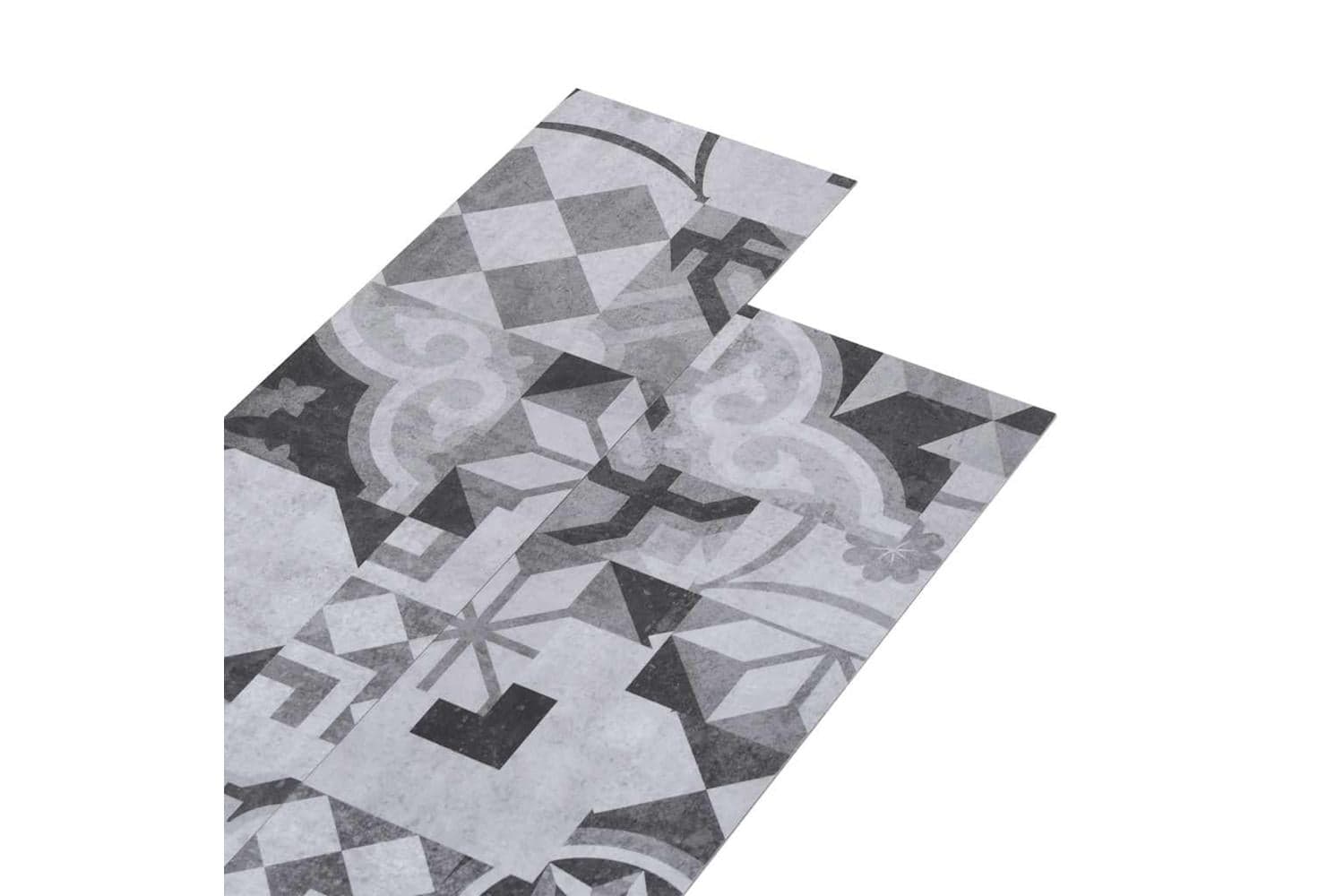 Vidaxl Pvc Flooring Planks 5.02 Sq M 2 Mm Self-adhesive Grey Pattern