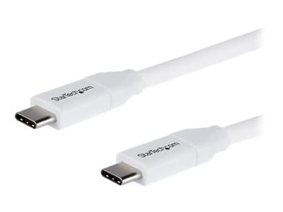 STARTECH.COM - StarTech USB C to USB C Cable - 6 ft / 2m - 5A PD - M/M - White - USB 2.0 - USB-IF Certified - USB Type C Cable - USB C Charging Cable (USB2C5C2MW) - USB-C cable - USB-C to USB-C - 2 m