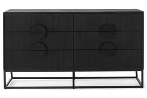 Teca Dresser | 6 Drawer | Matt Black