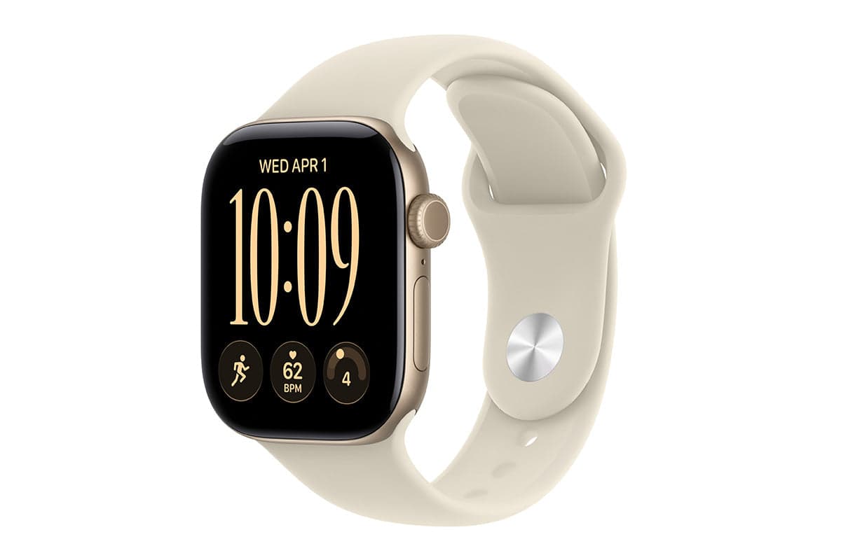 Apple Watch Series 12 | GPS | 46mm | Light Gold Aluminium | Sand Sport Band | S/M