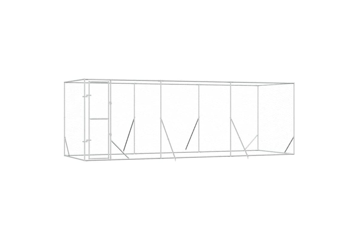 Vidaxl 3190459 Outdoor Dog Kennel Silver 6x2x2 M Galvanised Steel